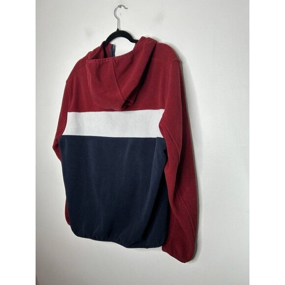 Tommy Hilfiger Men's Full Zip Blue Red Vintage Fleece Hoodie Size XL - Picture 5 of 7